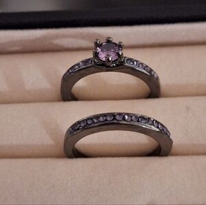 Purple Promise Ring Set